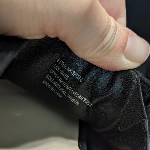 H Halston Vegan Suede Sandals Spain Block Heel Gold Trim Womens 8 Heels Pumps - Picture 7 of 7